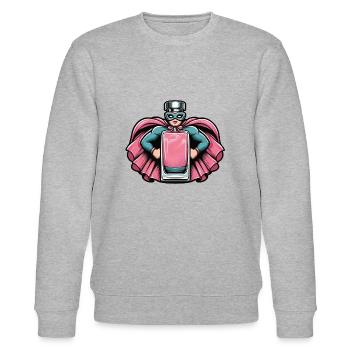 Miss Parfum - Stanley/Stella Unisex Bio-Sweatshirt CHANGER  - Grau meliert - Vorne - Nik (191cm) & Marisol (170cm)