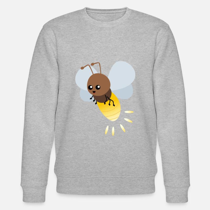 Nette Firefly-Karikatur - Stanley/Stella Unisex Bio-Sweatshirt CHANGER  - Grau meliert