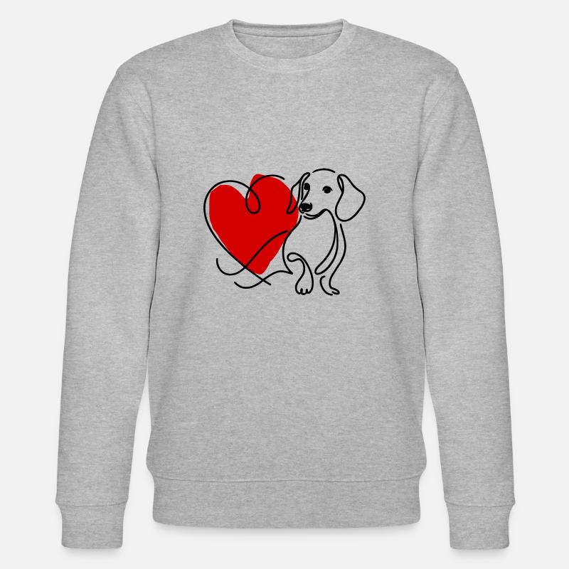 Dackel mit Herz - Stanley/Stella Unisex Bio-Sweatshirt CHANGER - Grau meliert