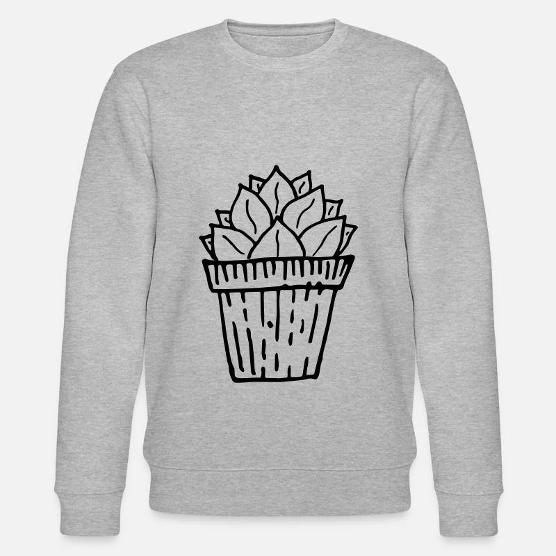 Cactus peint à la main - Sweat bio CHANGER Stanley/Stella Unisexe - gris chiné