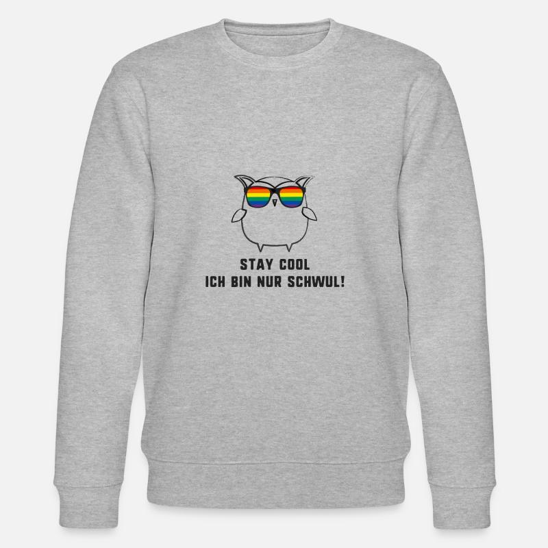 eule,pride,love,schwul,sonnenbrille,regenbogen - Stanley/Stella Unisex Bio-Sweatshirt CHANGER  - Grau meliert