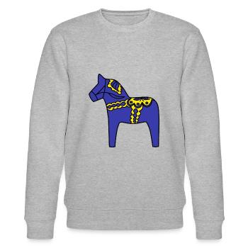 Cheval Dalahäst Cheval en bois Suède idée cadeau - Sweat bio CHANGER Stanley/Stella Unisexe - gris chiné - Devant - Nik (191cm) & Marisol (170cm)