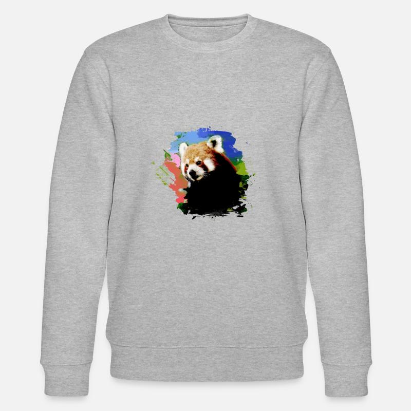 Roter panda ,Graffiti, Malerei,pandabär,blau,bunt - Stanley/Stella Unisex Bio-Sweatshirt CHANGER  - Grau meliert