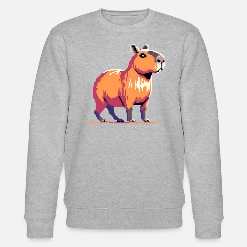 Geek Pixel Art Capybara - Stanley/Stella Unisex Bio-Sweatshirt CHANGER - Grau meliert
