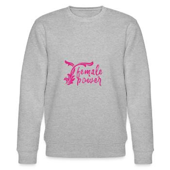 female power,font,pink,pink - Stanley/Stella CHANGER Unisex Organic Sweatshirt - heather grey - Front - Nik (191cm) & Marisol (170cm)
