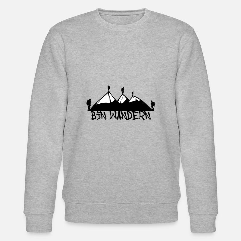 bin wandern berge,berg,wandern,schwarz-weiss - Stanley/Stella Unisex Bio-Sweatshirt CHANGER - Grau meliert