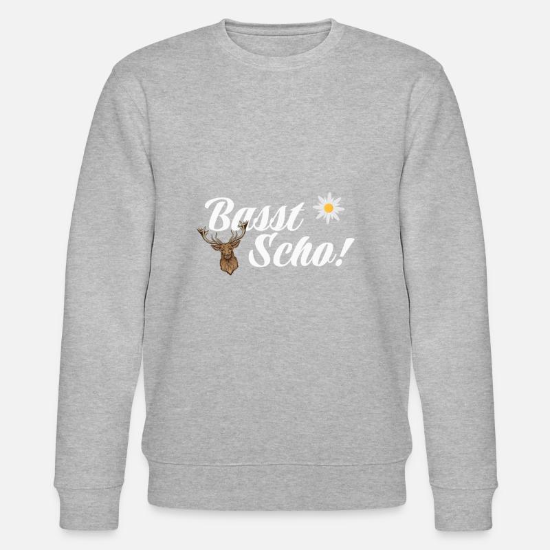 Basst Scho | Trachten Hirsch - Stanley/Stella Unisex Bio-Sweatshirt CHANGER - Grau meliert