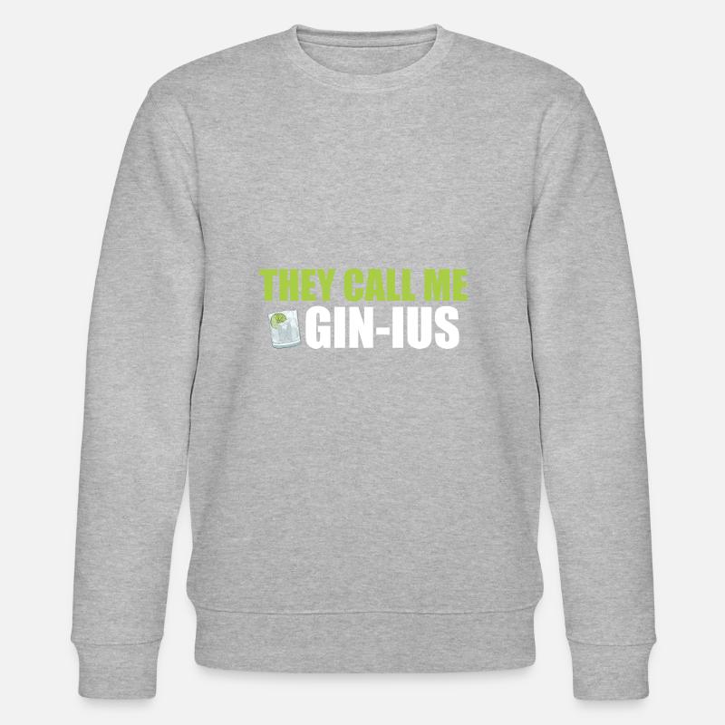 Gin They call me Gin-ius - Stanley/Stella Unisex Bio-Sweatshirt CHANGER  - Grau meliert