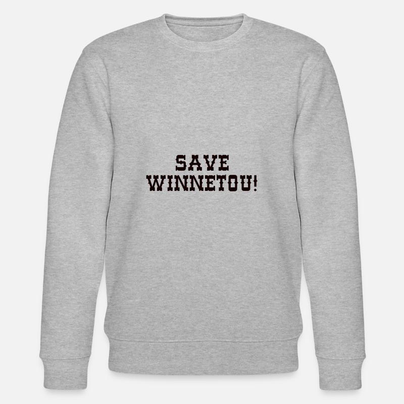 save winnetou,font,typo,black,western - Stanley/Stella CHANGER Unisex Organic Sweatshirt - heather grey