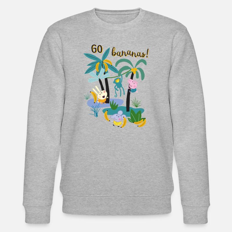 Peppa Pig Design Go Bananas - Stanley/Stella Unisex Bio-Sweatshirt CHANGER  - Grau meliert