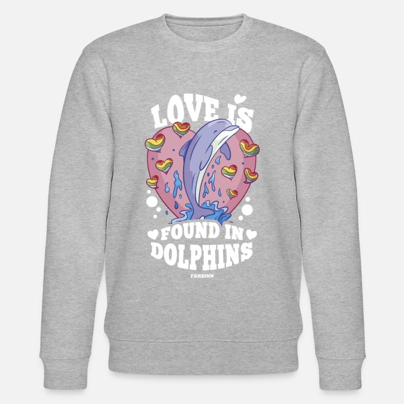 Delfin Delfinschule Säugetier Meer Delfinarium - Stanley/Stella Unisex Bio-Sweatshirt CHANGER - Grau meliert
