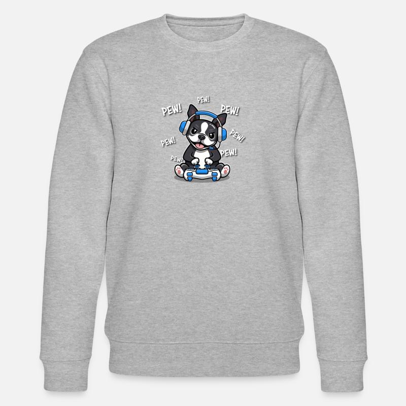 Boston Terrier - Sweat bio CHANGER Stanley/Stella Unisexe - gris chiné