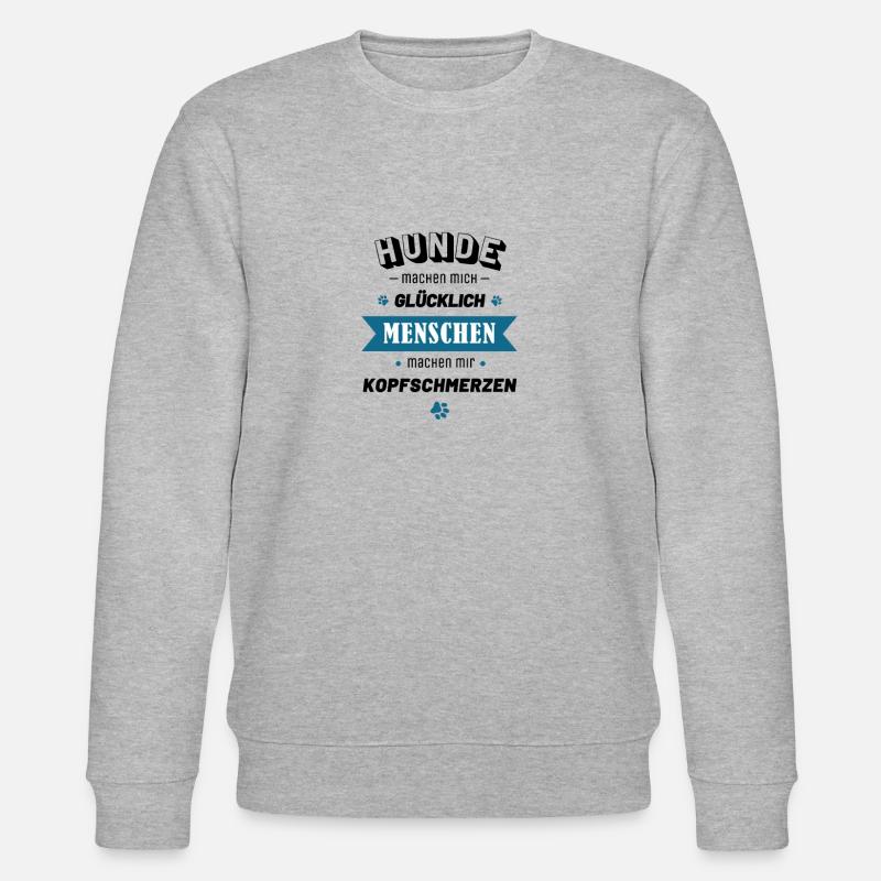 Hunde machen mich glücklich - Stanley/Stella Unisex Bio-Sweatshirt CHANGER  - Grau meliert