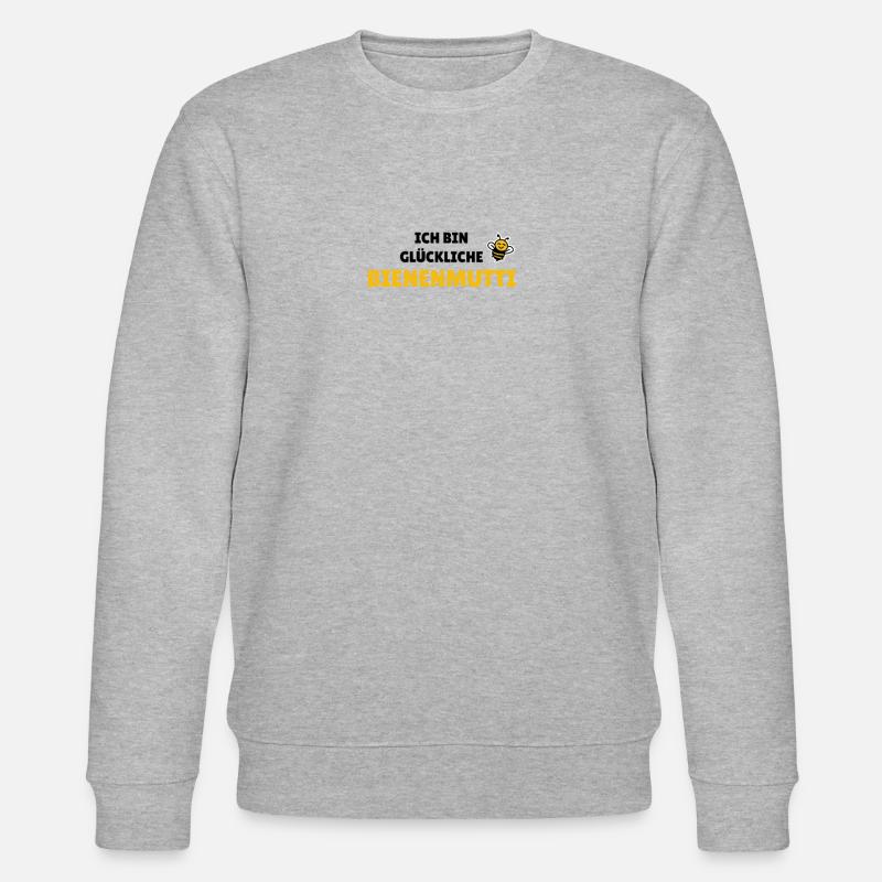 Ich bin glückliche Bienenmutti - Stanley/Stella Unisex Bio-Sweatshirt CHANGER  - Grau meliert