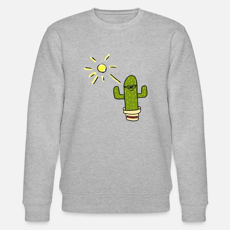 Sommer Sonne Kaktus Cactus - Stanley/Stella Unisex Bio-Sweatshirt CHANGER  - Grau meliert