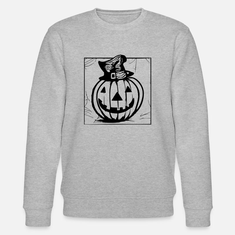 Halloween Spooky Pumpkin Lantern 1 - Sweat bio CHANGER Stanley/Stella Unisexe - gris chiné
