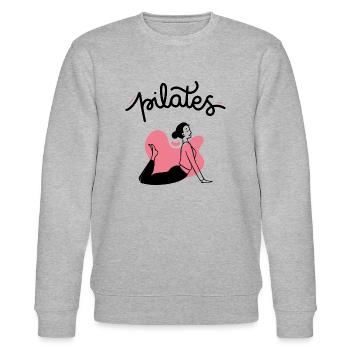 Pilates für Frauen - Stanley/Stella Unisex Bio-Sweatshirt CHANGER  - Grau meliert - Vorne - Nik (191cm) & Marisol (170cm)