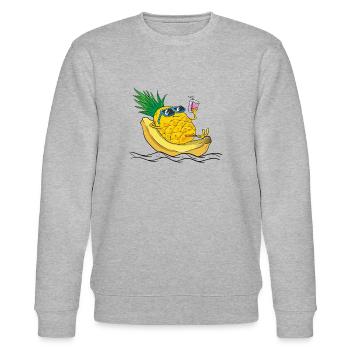 Vacances d'été cool ananas cadeau banane frisson - Sweat bio CHANGER Stanley/Stella Unisexe - gris chiné - Devant - Nik (191cm) & Marisol (170cm)