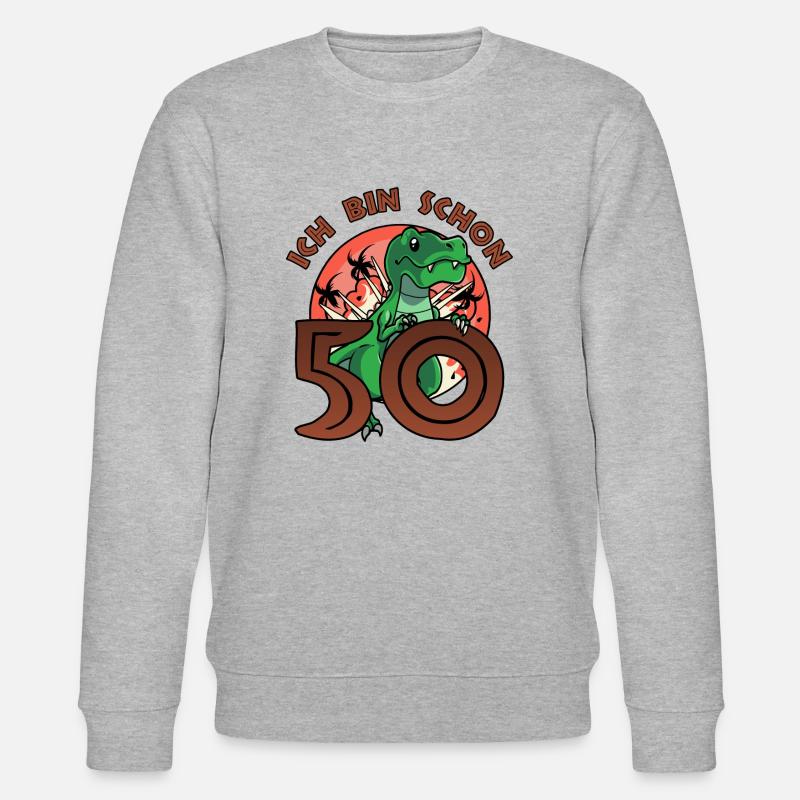 T-Rex 50 Jahre - Stanley/Stella Unisex Bio-Sweatshirt CHANGER  - Grau meliert