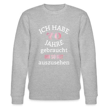 70 Jahre 70. Geburtstag Frauen Geschenk lustig - Stanley/Stella Unisex Bio-Sweatshirt CHANGER  - Grau meliert - Vorne - Nik (191cm) & Marisol (170cm)