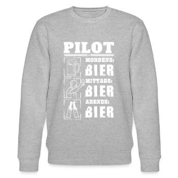 Mon quotidien de pilote - Sweat bio CHANGER Stanley/Stella Unisexe - gris chiné - Devant - Nik (191cm) & Marisol (170cm)