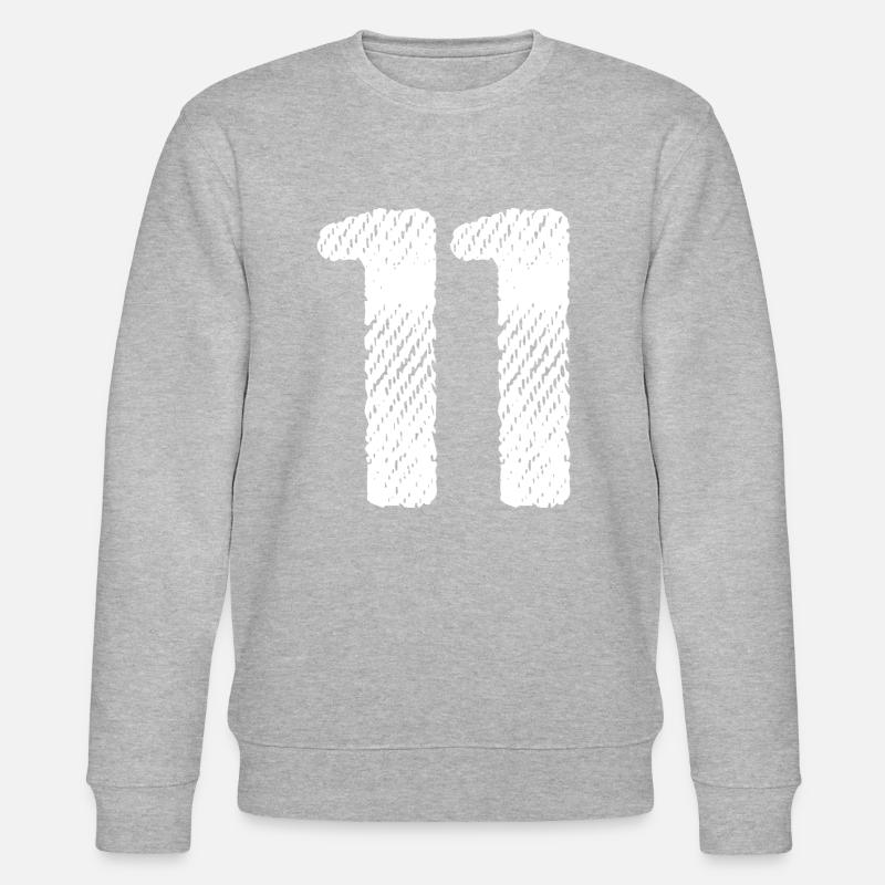 11 Zahl Trikot - Stanley/Stella Unisex Bio-Sweatshirt CHANGER  - Grau meliert