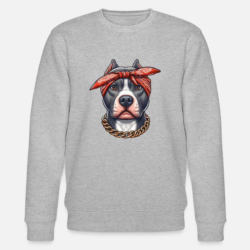 Pitbull Der Gangster - Stanley/Stella Unisex Bio-Sweatshirt CHANGER  - Grau meliert