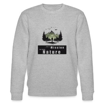 On a Mission to save Nature - Stanley/Stella Unisex Bio-Sweatshirt CHANGER  - Grau meliert - Vorne - Nik (191cm) & Marisol (170cm)