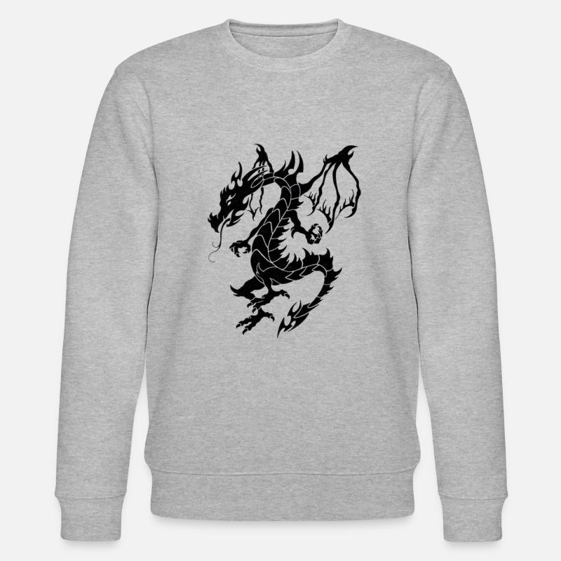 Drache in Schwarz - Stanley/Stella Unisex Bio-Sweatshirt CHANGER  - Grau meliert