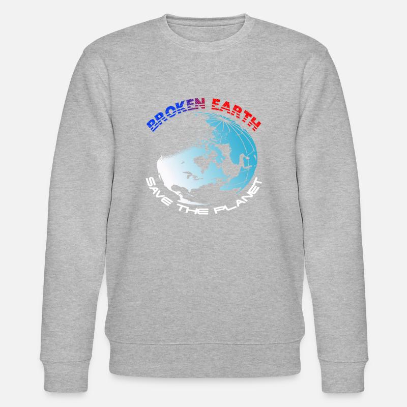 Planet Erde Design - Stanley/Stella Unisex Bio-Sweatshirt CHANGER  - Grau meliert
