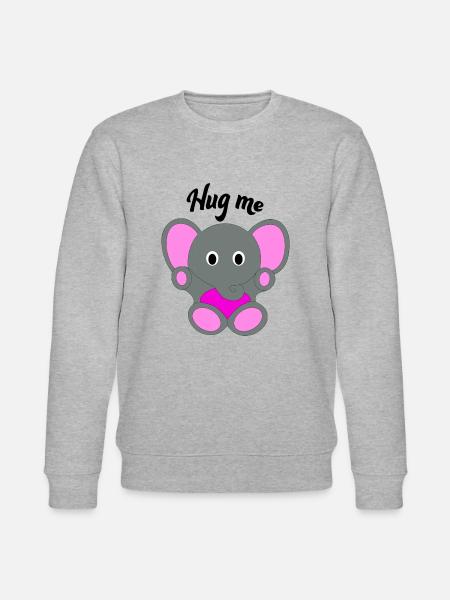 Baby Elefant Umarme mich | Mädchen, Süss, Rosa - Stanley/Stella Unisex Bio-Sweatshirt CHANGER  - Grau meliert