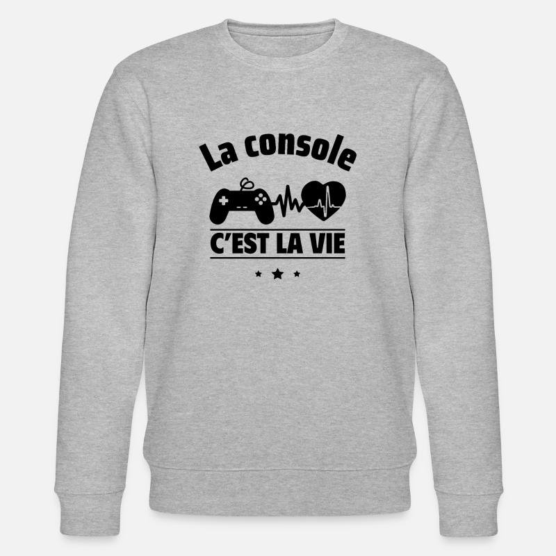 La console, c'est la vie,Geek,Gamer,Gaming - Sweat bio CHANGER Stanley/Stella Unisexe - gris chiné