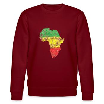 Afrikanischer Kontinent - Stanley/Stella Unisex Bio-Sweatshirt CHANGER  - Burgunderrot - Vorne - Nik (191cm) & Marisol (170cm)