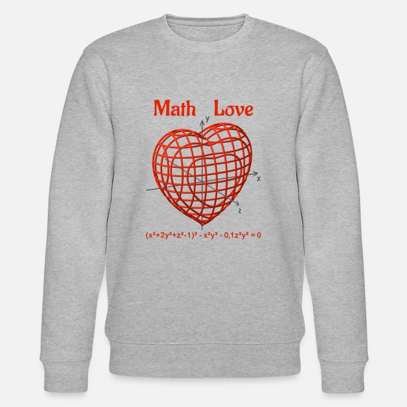 Heart Function 3D – Math Love - Stanley/Stella CHANGER Unisex Organic Sweatshirt - heather grey
