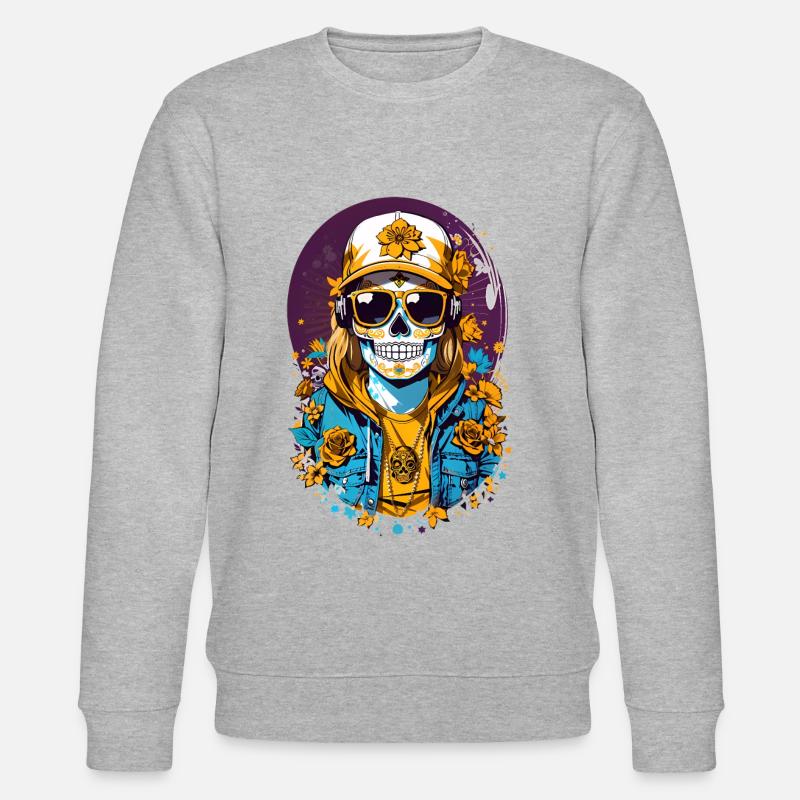Crâne de sucre - Sweat bio CHANGER Stanley/Stella Unisexe - gris chiné