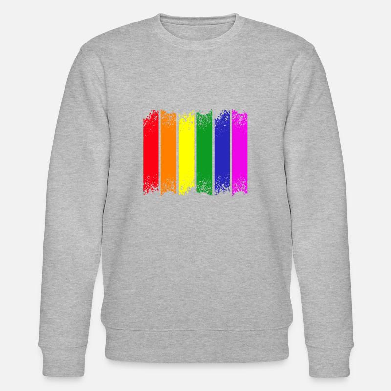 Fierté à rayures arc-en-ciel - Sweat bio CHANGER Stanley/Stella Unisexe - gris chiné