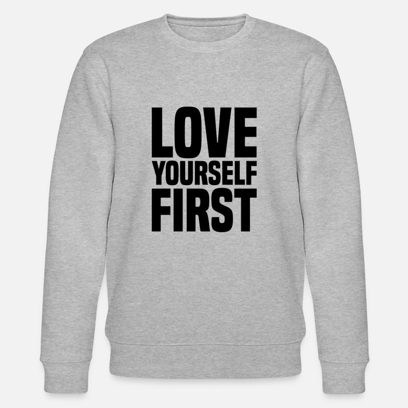 Love Yourself First - Stanley/Stella Unisex Bio-Sweatshirt CHANGER  - Grau meliert