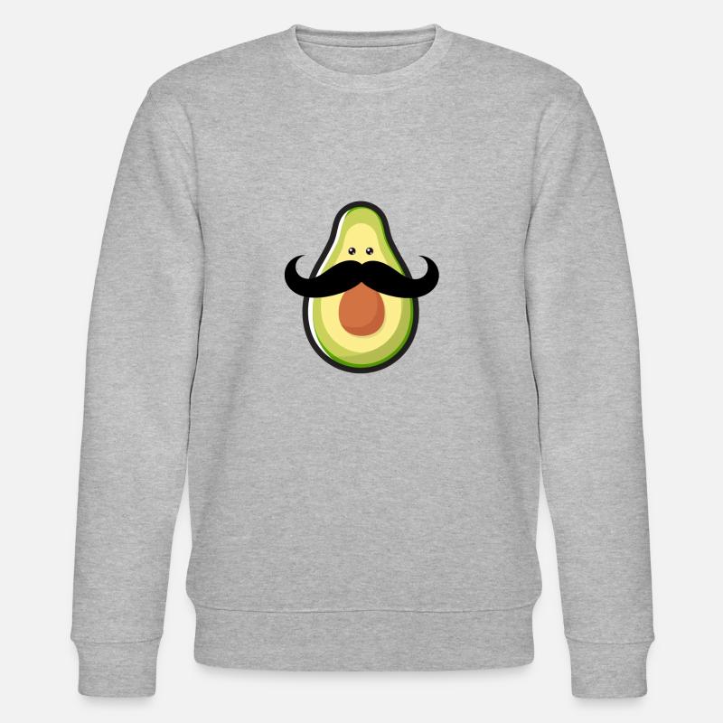 Mustache Avocado - Sweat bio CHANGER Stanley/Stella Unisexe - gris chiné