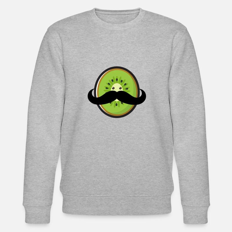 Kiwi Moustache Mr.Kiwi - Sweat bio CHANGER Stanley/Stella Unisexe - gris chiné