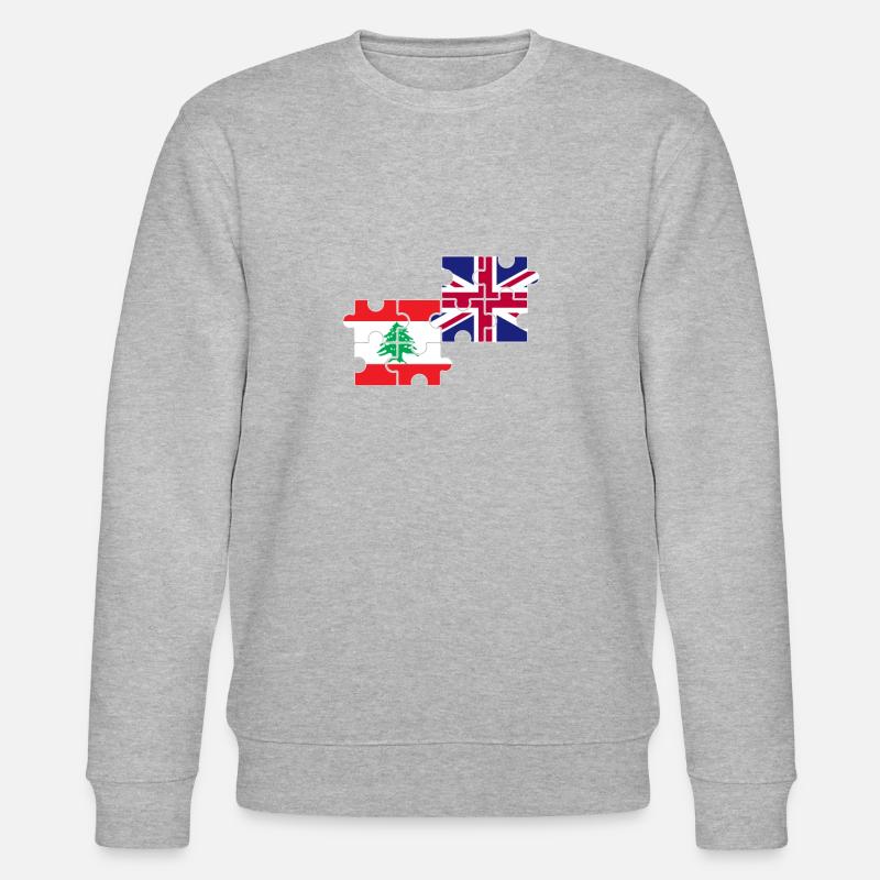 Libanon UK Flagge Britisch Libanesisch - Stanley/Stella Unisex Bio-Sweatshirt CHANGER  - Grau meliert