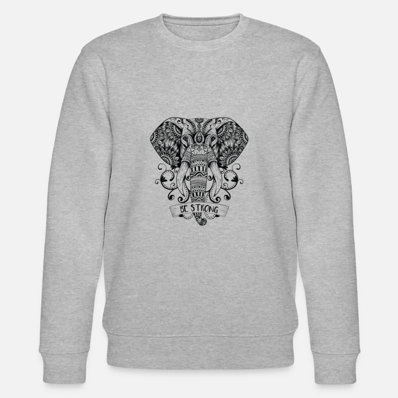 Mandala Elephant - Be strong - Stanley/Stella Unisex Bio-Sweatshirt CHANGER  - Grau meliert