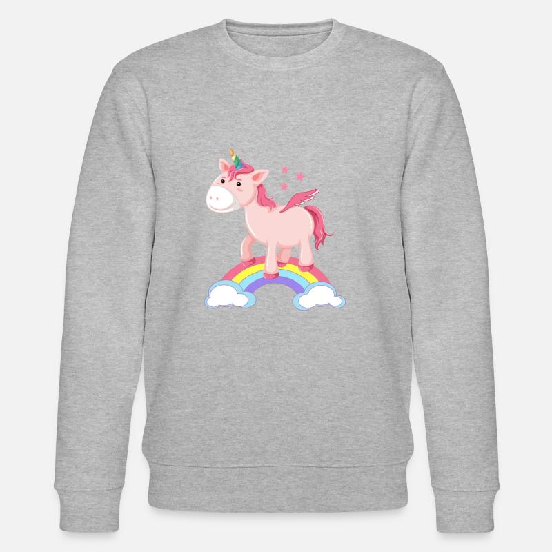 Einhorn Regenbogen - Stanley/Stella Unisex Bio-Sweatshirt CHANGER  - Grau meliert