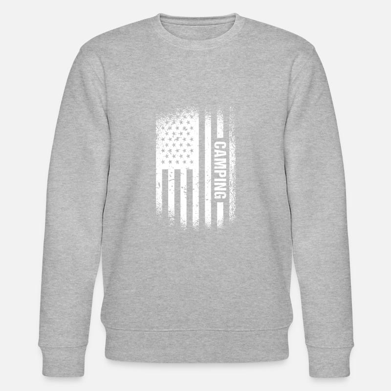 Camper Us Flag Camping - Stanley/Stella Unisex Bio-Sweatshirt CHANGER  - Grau meliert