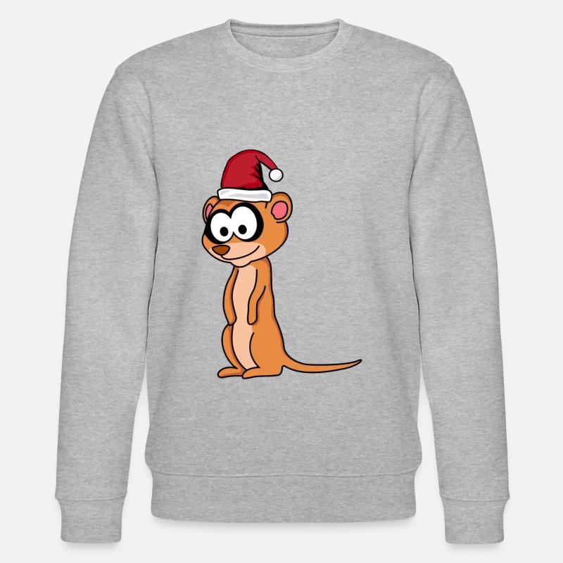 Erdmännchen Comic Weihnachten - Stanley/Stella Unisex Bio-Sweatshirt CHANGER  - Grau meliert