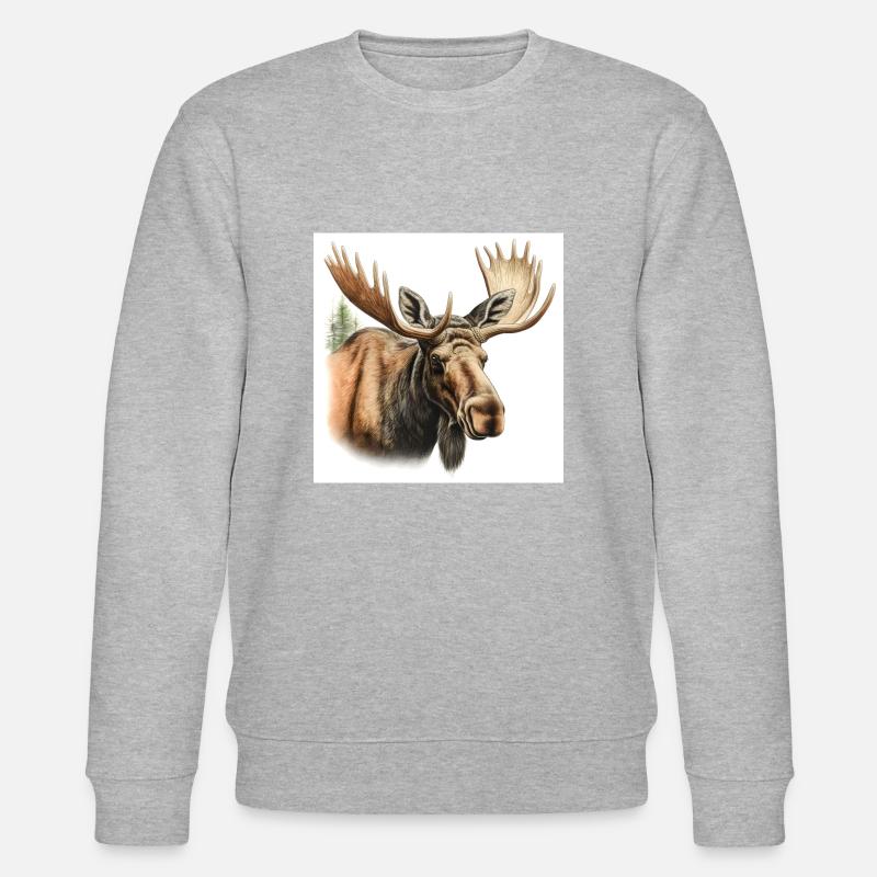 Elch - Stanley/Stella Unisex Bio-Sweatshirt CHANGER  - Grau meliert