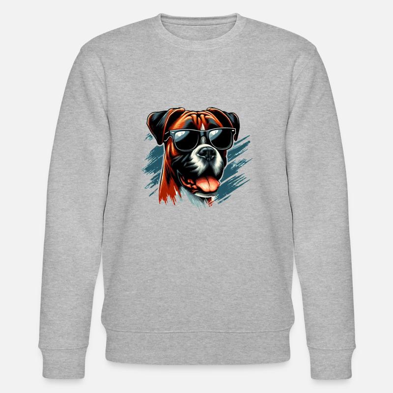 Boxerhund Das Modell - Stanley/Stella Unisex Bio-Sweatshirt CHANGER  - Grau meliert