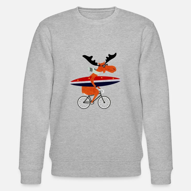 elch surfing - Stanley/Stella Unisex Bio-Sweatshirt CHANGER  - Grau meliert