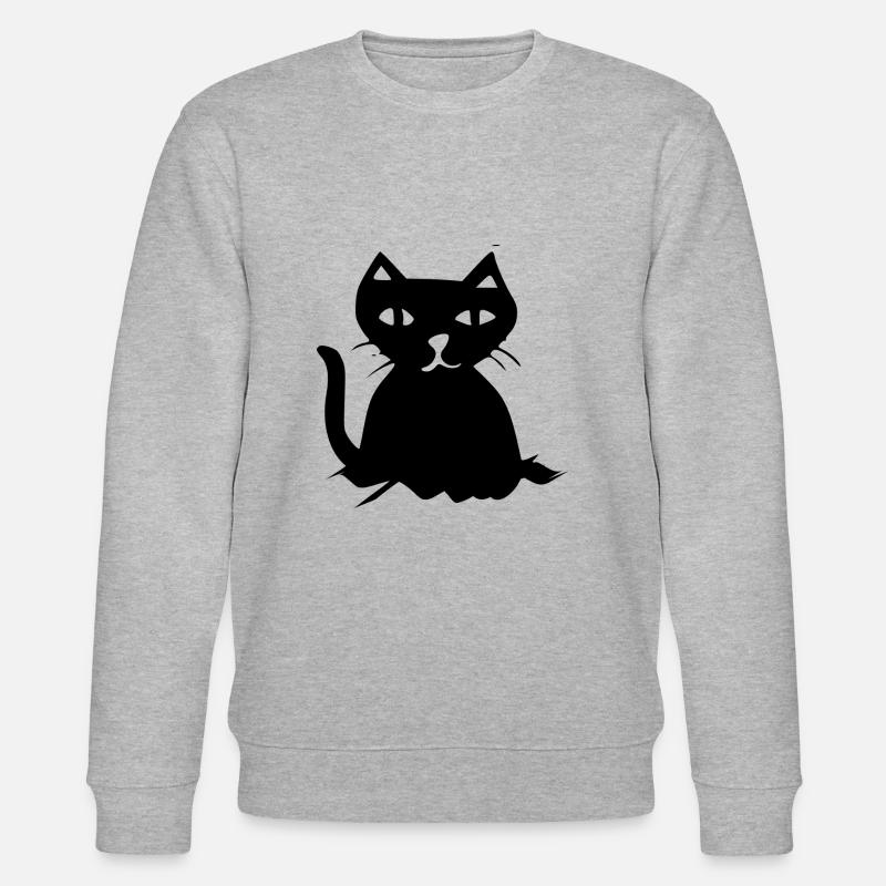 GEZEICHNETE SCHWARZE KATZE - Stanley/Stella Unisex Bio-Sweatshirt CHANGER  - Grau meliert