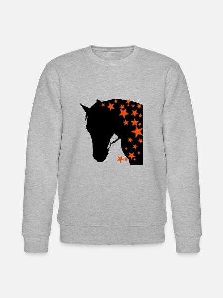 Pferdekopf 6 links Stern - Stanley/Stella Unisex Bio-Sweatshirt CHANGER - Grau meliert
