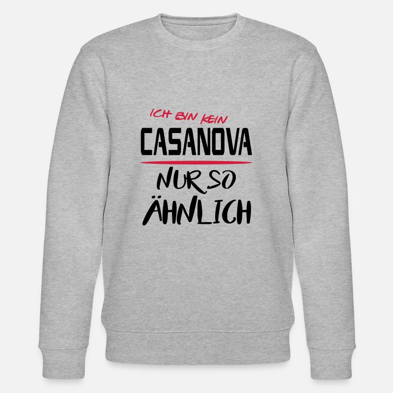 Männer Sprüche Angeber Casanova - Stanley/Stella Unisex Bio-Sweatshirt CHANGER  - Grau meliert